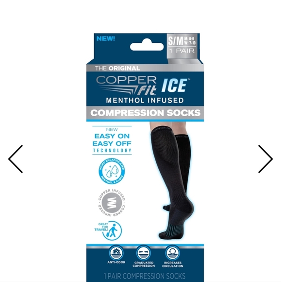 Copper Fit ICE Menthol Infused Compression SocksSmall/Medium - Picture 3 of 9